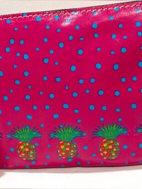 🍍 Patricia Nash Pineapple Pink Polka Dot Wristlet Clutch - NWT